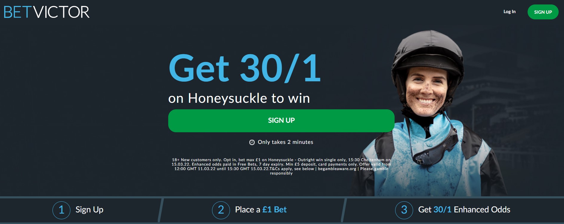 BetVictor Cheltenham Offer 30s Honeysuckle